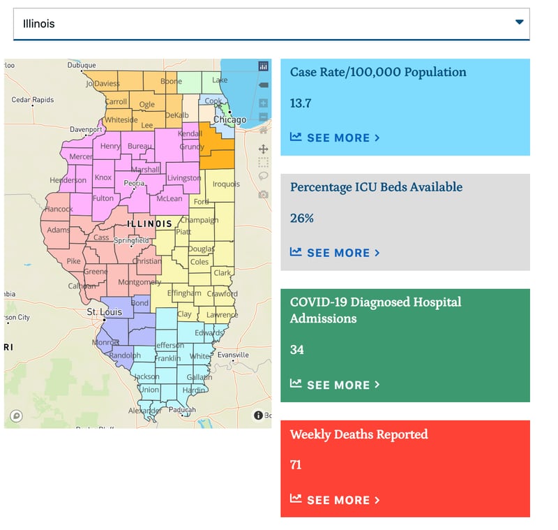 The Illinois Department of Public Health is rolling out a new data reporting format for COVID-19 as of April 12, 2022.