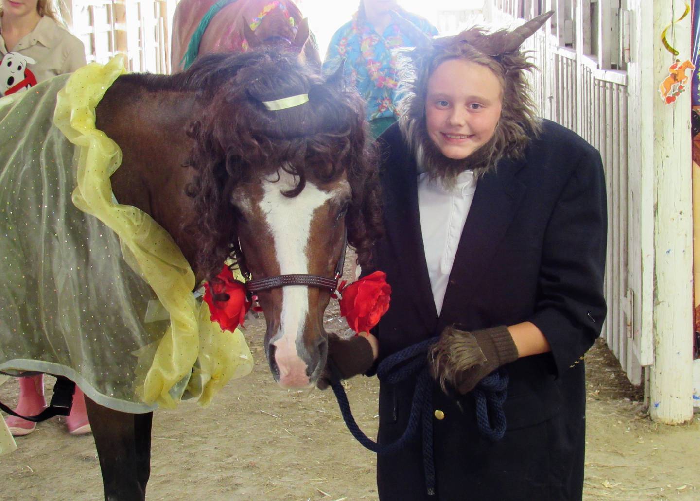 Charlie Anderson with her horse after winning Grand Champion in the costume contest.