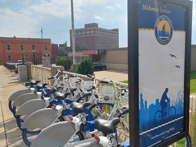 Marseilles now has bicycles for rental where the Illinois and Michigan Canal trail meets Main Street.