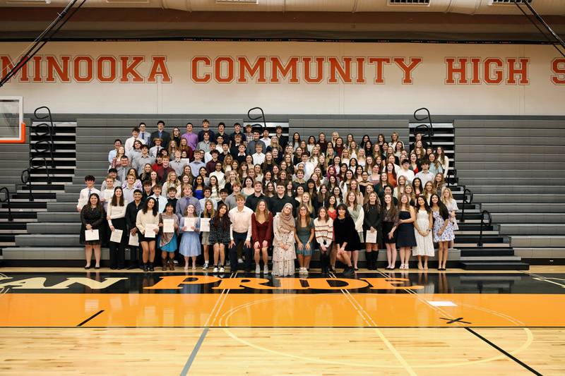 Newly inducted members of the Minooka Community High School National Honor Society.