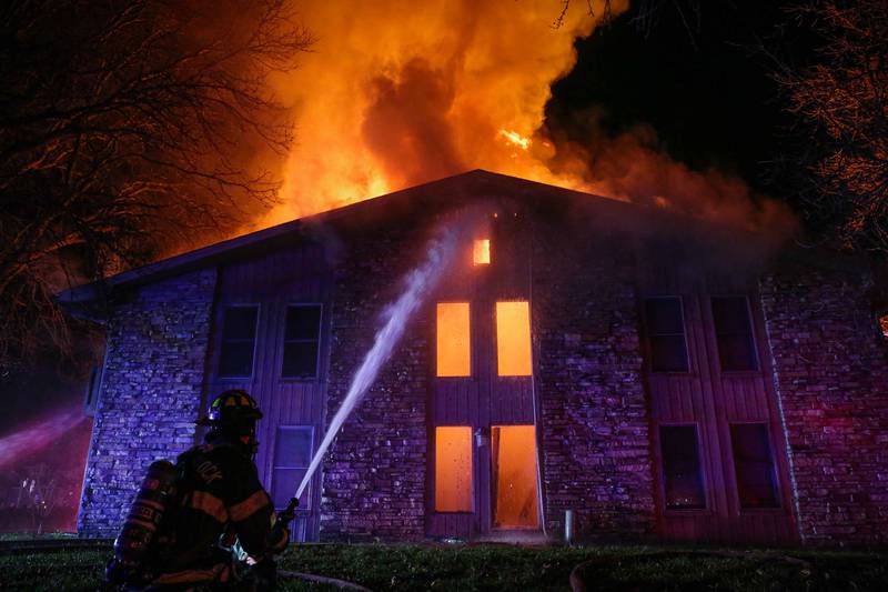 A fire Tuesday, Nov. 12, 2024, in the 700 block of St. John’s Road in Woodstock left one man dead, two in the hospital and more than 30 residents displaced, Woodstock Fire/Rescue District officials said.
