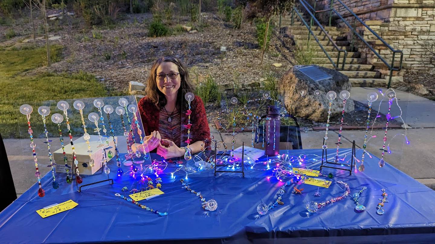 Tamara Martinez sells her art pieces during the intermission of “Coriolanus," a lesser known Shakespeare tragedy, on Saturday, May 20, 2023, at the Billie Limacher Bicentennial Park Theatre in Joliet. The final performance of “Coriolanus” – this year’s featured work at the third annual Shakespeare & Art in the Park – will be at 2 p.m. Sunday at the Billie Limacher Bicentennial Park Theatre in Joliet.