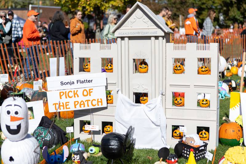 Pumpkin contest entries at the Sycamore Pumpkin Festival on Sunday Oct. 26,2025 in Sycamore.