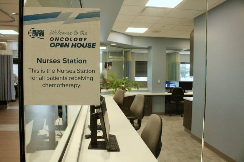 The nurses station for the new oncology unit at CGH Medical Center has sight-lines to all the chemotherapy bays on the third floor of the Main Clinic in Sterling. Employees and members of the public had a chance to survey the unit on Thursday.