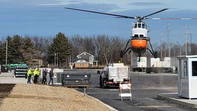 Photos: Ollie's warehouse in Princeton receives helicopter delivery during construction