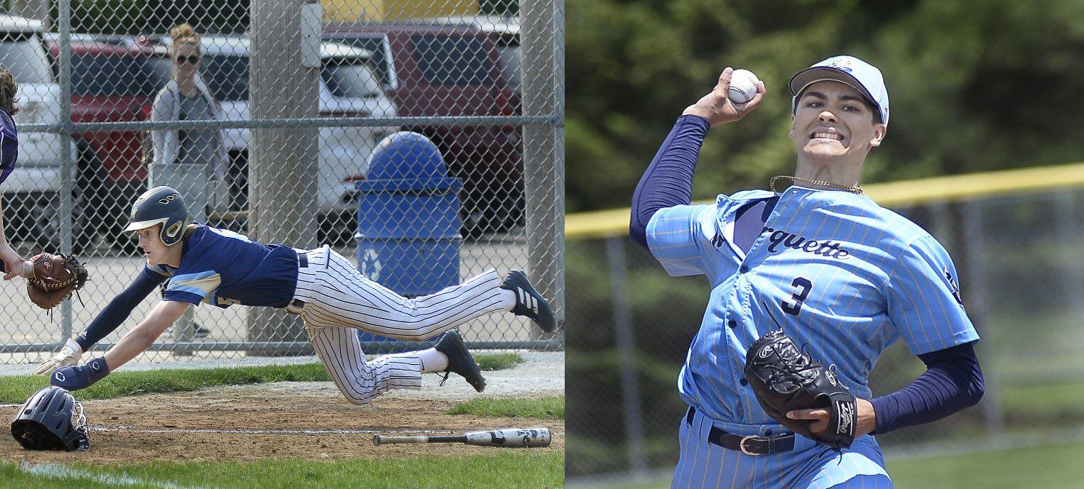 Marquette Academy's Logan Nelson (left) and Taylor Waldron.