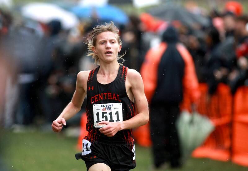 Crystal Lake Central's Jackie Clark competes in the Class 2A State Cross Country Championships on Saturday, Nov. 9, 2024 at Detweiller Park in Peoria.