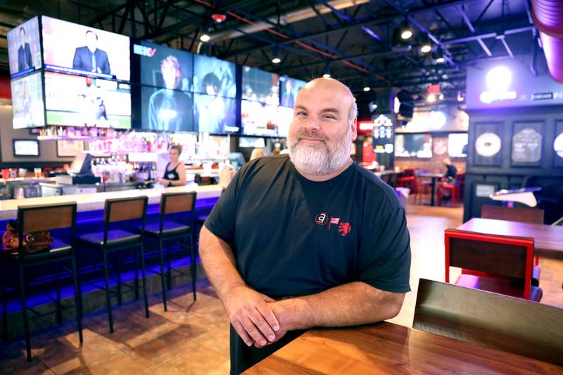 Bob Karas of Karas Restaurant Group at the newly-renovated Rookies Sports Bar and Grill in St. Charles. Exterior improvements including a pergola, stage, outdoor bar and seating for up to 100 are still underway.