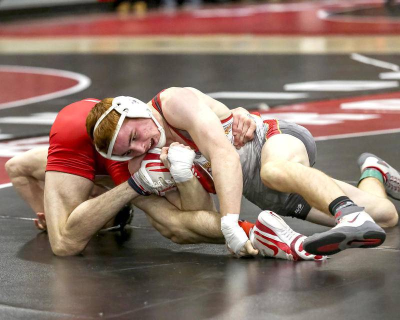 Batavia's Mike Caliendo, shown during the 2019 season, won the Batavia wrestling program's first state championship last week in Springfield.