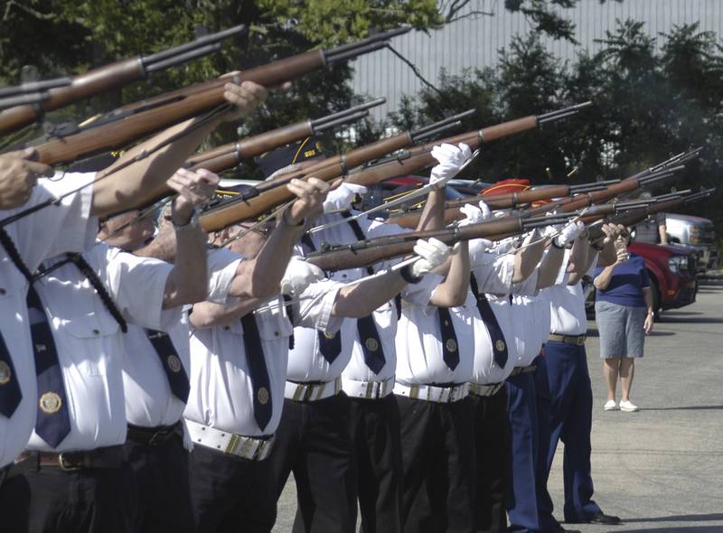Legion members from Rock Falls and Sterling conduct a rifle volley at the lower dam in Rock Falls. Twin City American Legions marked Memorial Day with various events on Monday, May 25th, 2026. Events included a Rifle Volley, playing of Taps, a Memorial Day Service and an American Flag mural dedication.