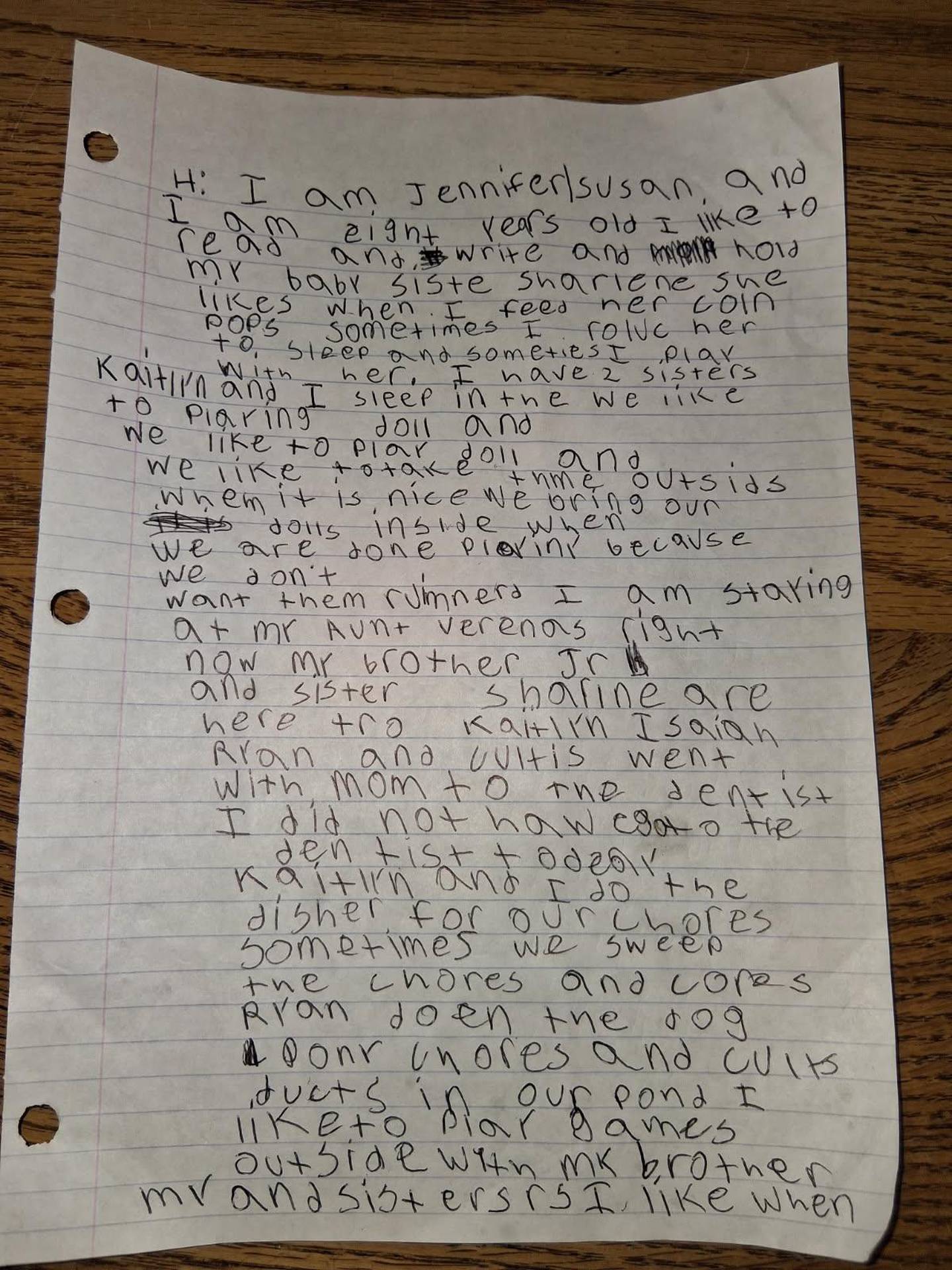 Granddaughter Jennifer's first column.