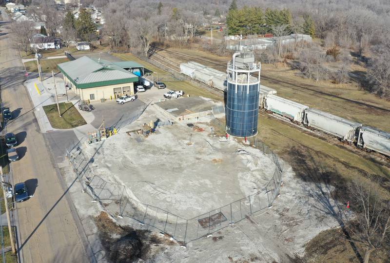 An aerial view of the La Salle Water Treatment Plant on Monday, Jan. 5, 2026  in La Salle. The City of La Salle held a public hearing reguarding replacement of old and undersized mater mains with new 8-inch water mains. The locations include 1st Street between Creve Coeur Street and Gooding Street, 7th Street between Sterling Street and Todd Street, and Rockwell Road between the Illinois Cement Plant and 508th Road. See attached map for project locations.