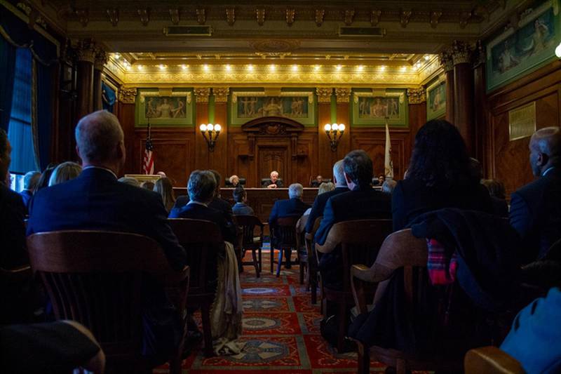 The Illinois Supreme Court chamber is pictured in Springfield.