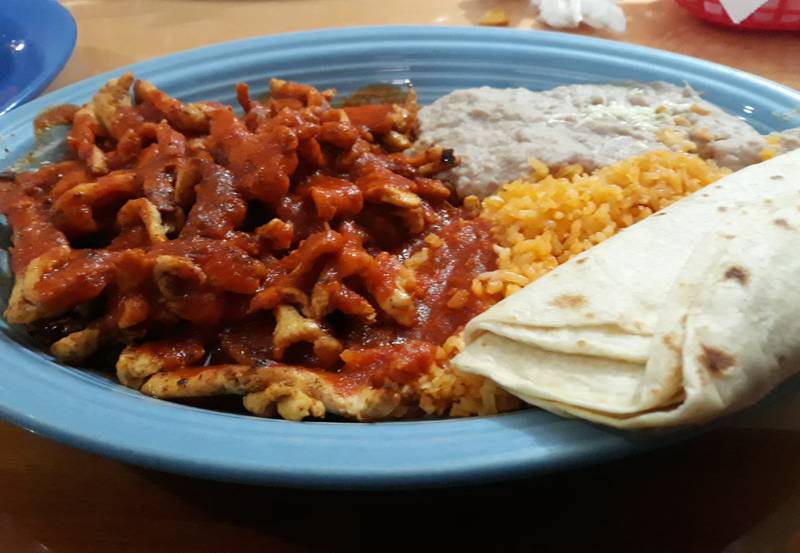 The pollo ranchero at La Casa Jalisco in Streator comes with rice and refried beans.