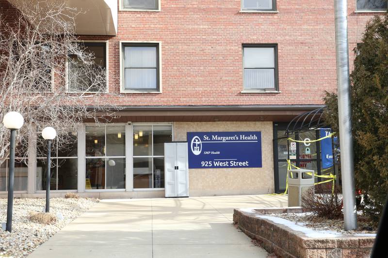 A view of the West street entrance at St. Margaret’s Hospital on Monday, Jan. 23, 2023 in Peru.