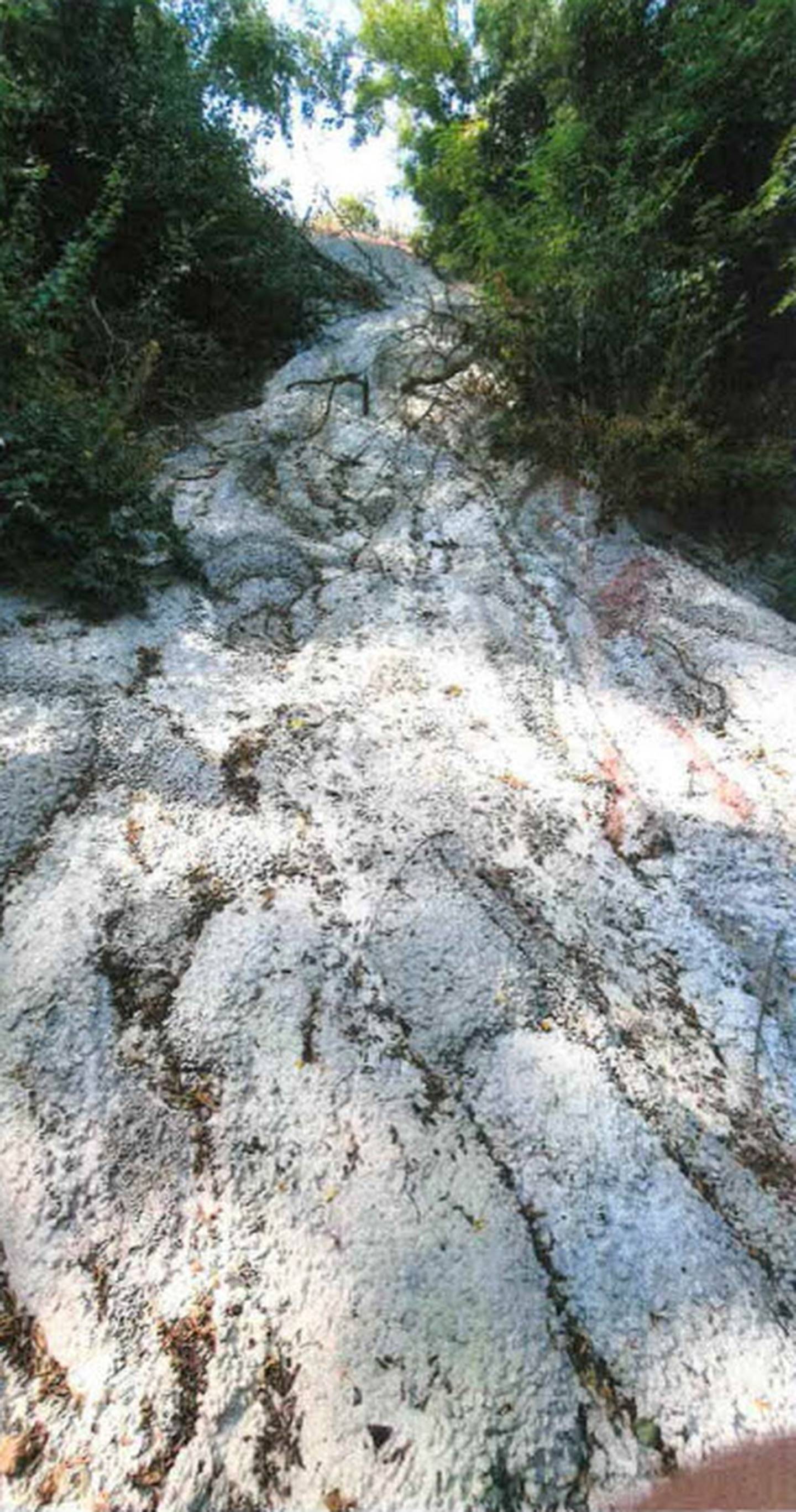 A photo of illegally dumped concrete debris at the ravine near La Salle-Peru High School in Sept. 2021