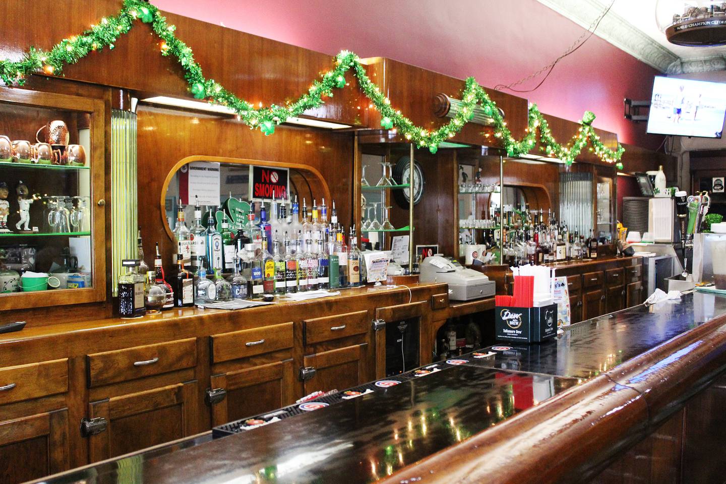 Kelly's in Sterling has a 40-foot mahogany Brunswick back bar and counter, installed in the mid-1940s by a previous owner of the building about 20 years before Kelly's – then called Ed and John's Flamingo Tap – moved there in 1962.