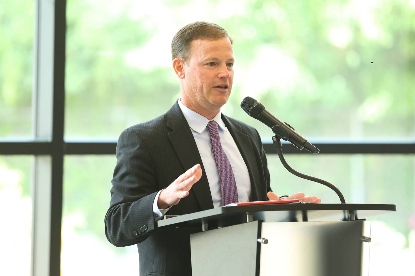 Cornerstone Services President and CEO Ben Stortz speaks at the ribbon cutting ceremony for the new Cornerstone Wellness Center on Tuesday, Aug. 8, 2023 in Joliet.