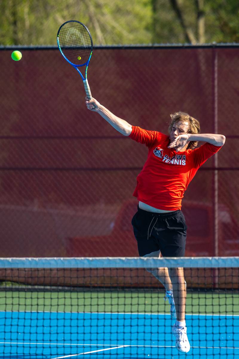 Brad Minnick of Ottawa hits ball on Monday, May 5, 2025 at Streator High School in Streator.