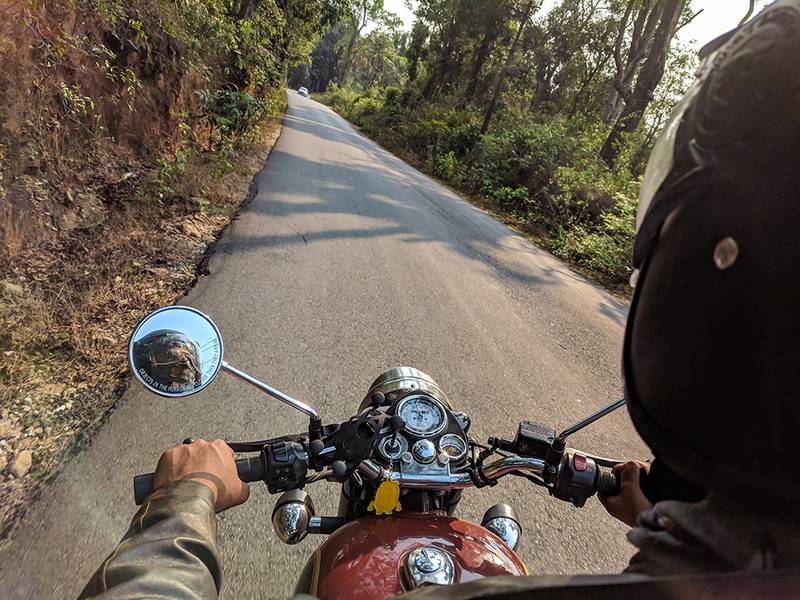 Biker driving