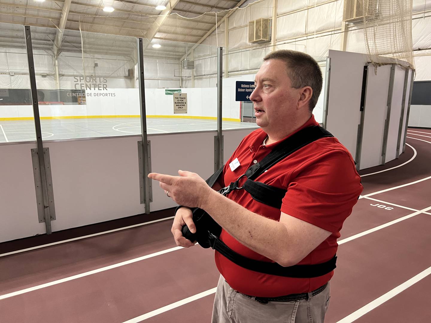 Brian Bickner talks about summer youth programs from the Kishwaukee Family YMCA's indoor sports area on Friday, April 28, 2023 at 2500 Bethany Road, Sycamore.