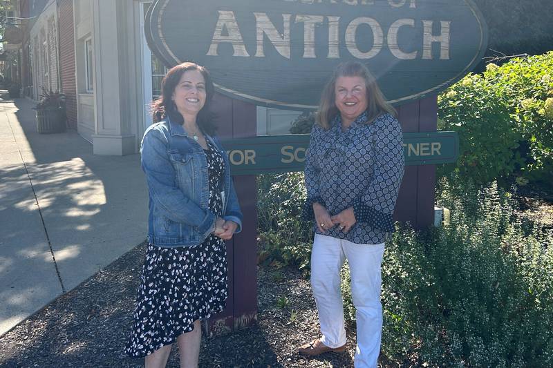 Kelly Crimmins (left) and Kim Biederman have been hired by the Village of Antioch. Biederman will serve as a liaison to the business community, and Crimmins will focus on community engagement.