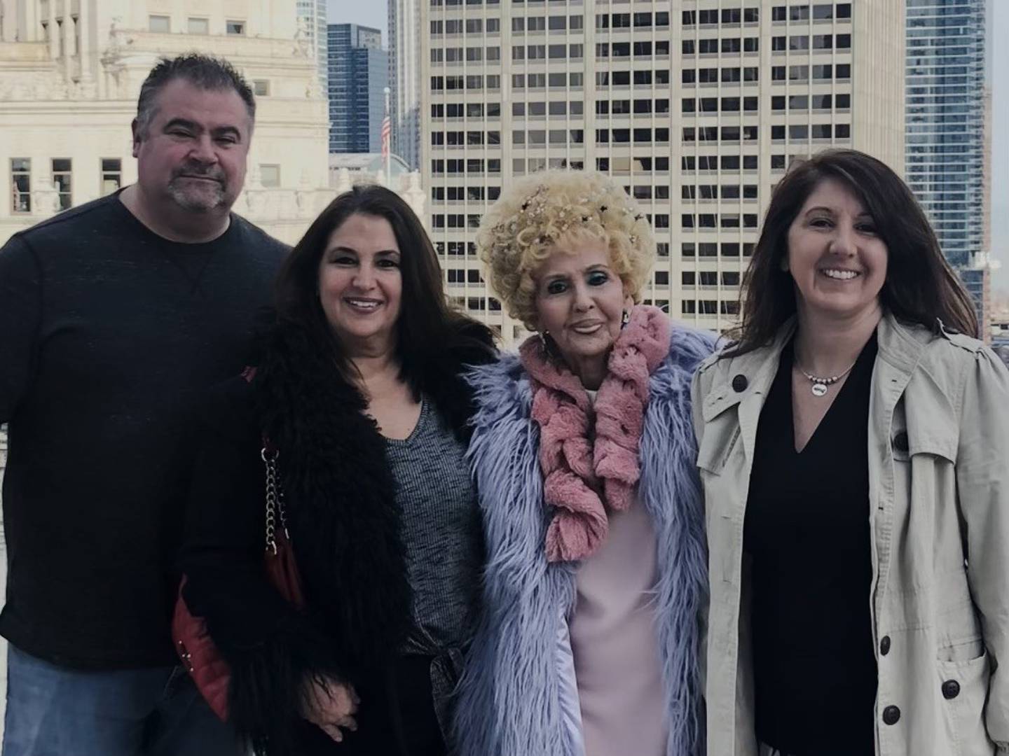 Author Faly Colaizzi (second from left) with her significant other (left), her mother Rafiella Faly Hart (second from right) and her sister Yvonne Soraya LeBourhis (right).