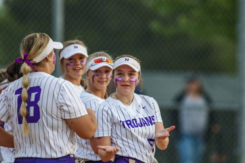Downers Grove North during pregame introductions before their varsity softball game versus Downers Grove South.  May 11, 2023.