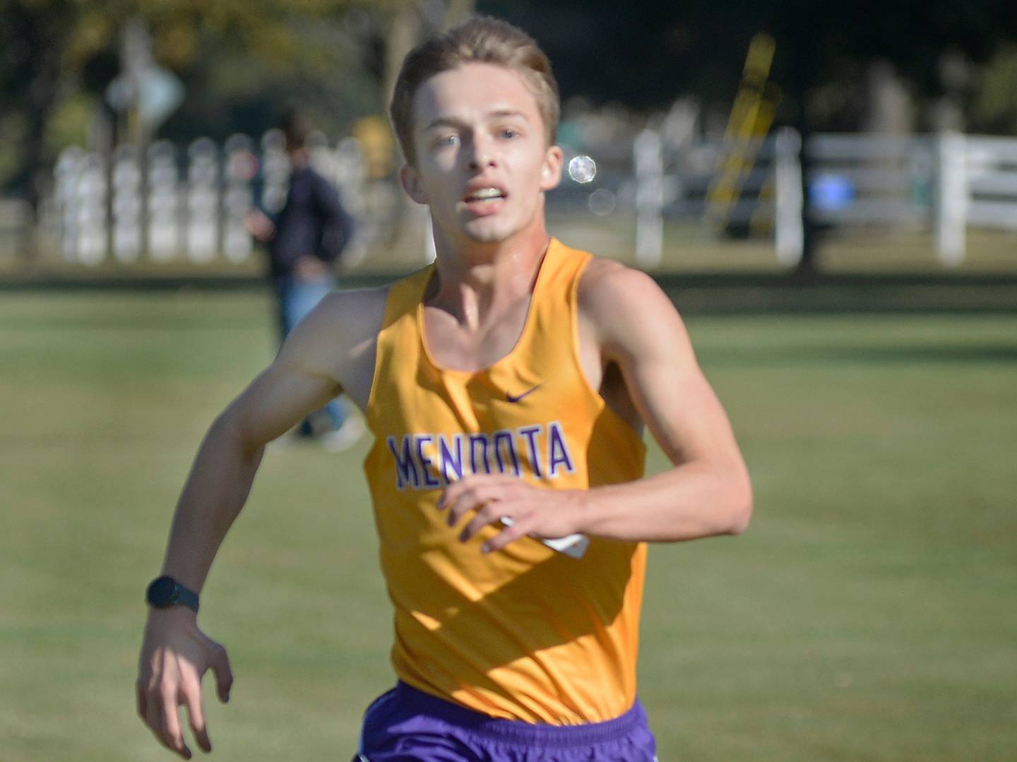 Mendota's Anthony Kelson competes Saturday, Oct. 1, 2022, during the La Salle County Invitational at The Eastwood in Streator.