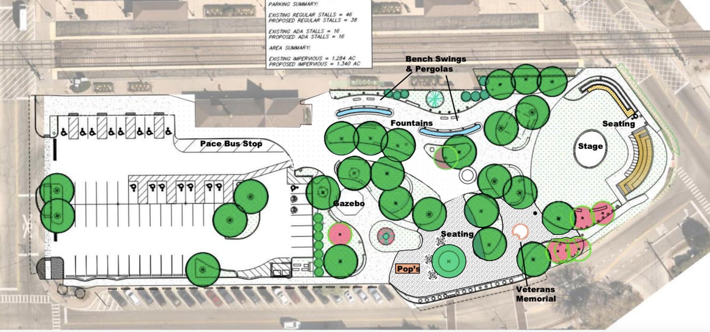 A layout of the Depot Park renovations in Crystal Lake.