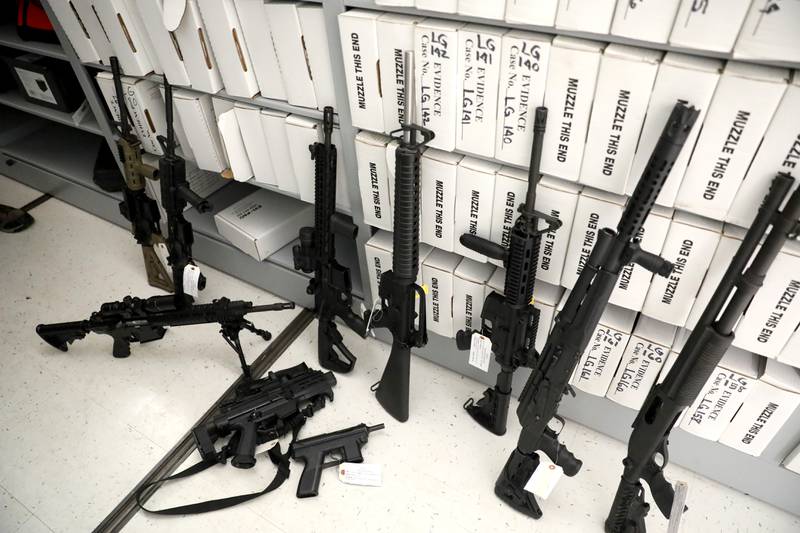 Some of the weapons the Kane County Sheriff as in storage that were obtained due to domestic violence reports and orders of protection.