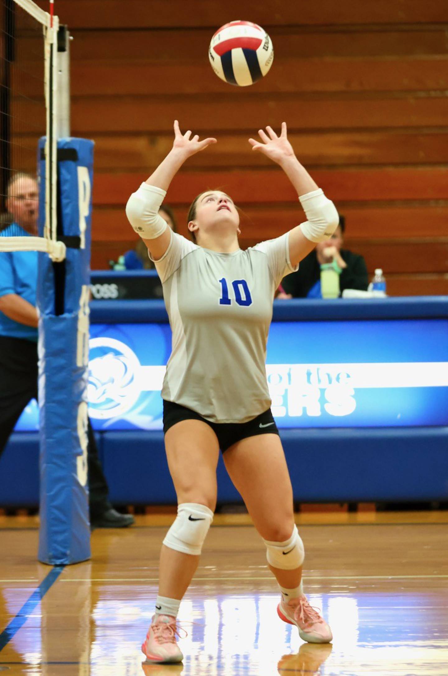 Princeton's Makayla Hecht sets the Tigresses Tuesday night against Kewanee at Prouty Gym. The Tigresses won 25-8, 25-22.