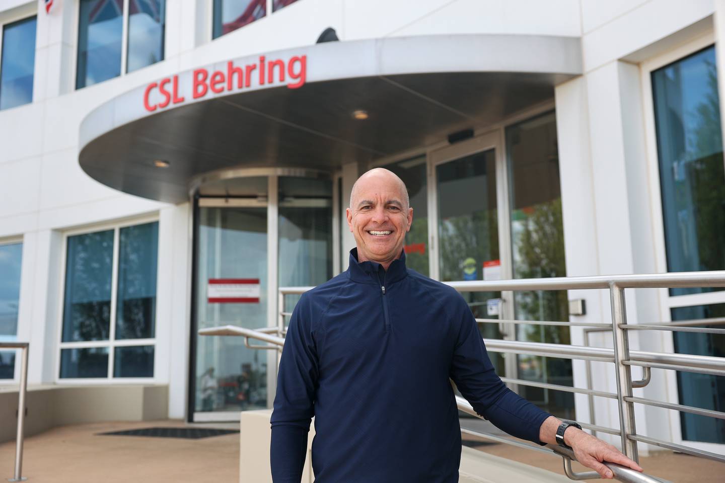 Jose Campos, CSL Behring's new site vice president, stands outside the Bourbonnais Township manufacturing plant, which is Kankakee County's largest manufacturing plant with some 1,500 employees.
