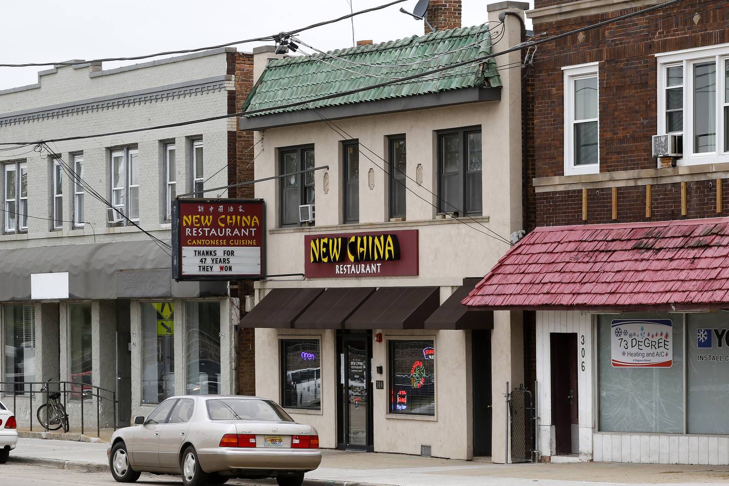 The sign outside of New China Restaurant reads "Thanks for 47 Years They Won" on Tuesday, Oct. 12, 2021 in Fox River Grove.