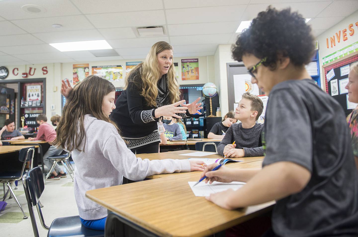 Madison School fourth grade teacher Kim Bork leads her class in an assignment at the Dixon school.  Bork is the president of of the Sauk Valley Reading council and has been named the Sauk Valley Media and KSB Hospital's Dixon Amazing Teacher in 2020 and received the Family Literacy Award in 2021.