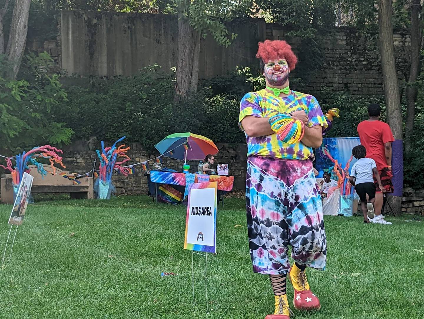 Kyle McCloskey of Dwight came out Joliet PrideFest to entertain children of all ages as Ky Chameleon. The Joliet Pride Network held its third Joliet PrideFest event on Saturday, Sept. 17, 2022, at the Billie Limacher Bicentennial Park and Theatre in Joliet. The family friendly event included an all-age drag show, live music, food, and activities for children and teens.