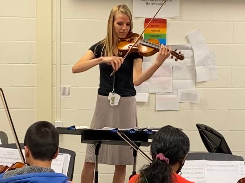 Woodstock High School and Creekside Middle School orchestra director Lyndra Bastian was selected as a quarterfinalist for the 2023 Music Educator Award, presented by the Recording Academy and Grammy Museum.
