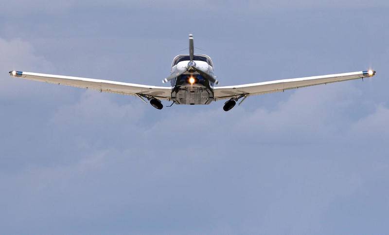 2019 Shaw Local file photo - Pilot Benjamin Larkins retracts his landing gear as he takes off from DeKalb Taylor Municipal Airport in his Piper Saratoga headed home to Nebraska after a business trip to DeKalb County.