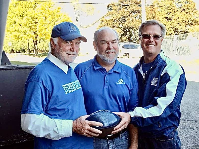 The brain thrusts behind the success of the 1989 Princeton Tigers "Runnin' Wild" were coaches Steve Kiser (from left), the late head coach Randy Swinford and Brian Church.