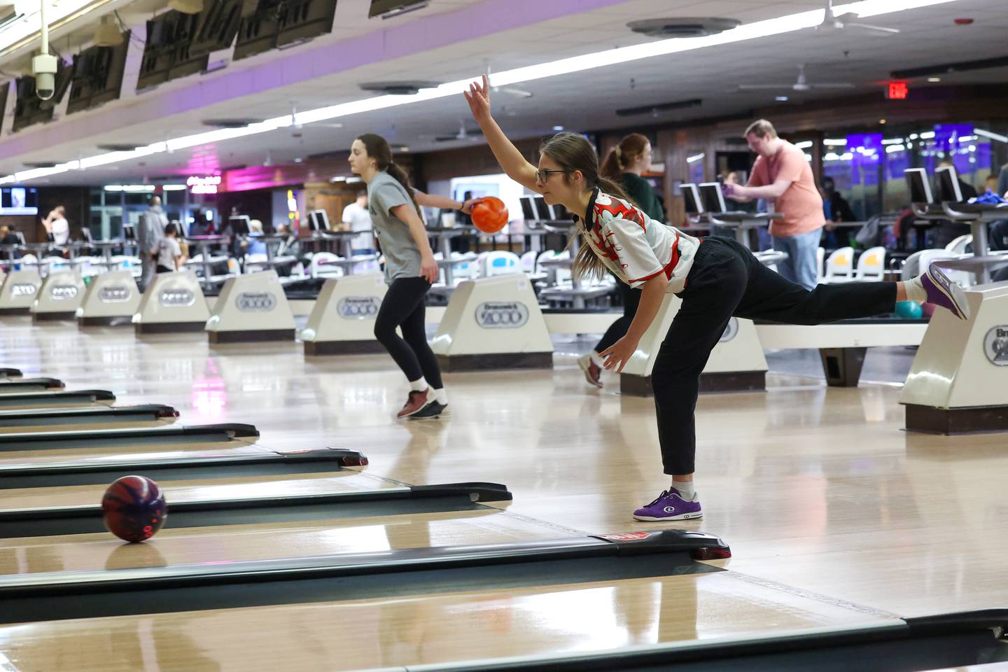 Bradley-Bourbonnais' Jazlyn Anderson releases her throw during the Boilermakers' victory over Kankakee, Peotone and Bishop McNamara in the All-Area matchup on Wednesday, Feb. 4, 2026.