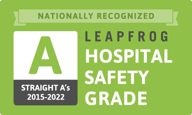 Silver Cross Hospital - "15 A’s in a Row: 
Silver Cross Hospital Nationally Recognized with an ‘A’ Leapfrog Hospital Safety Grade"