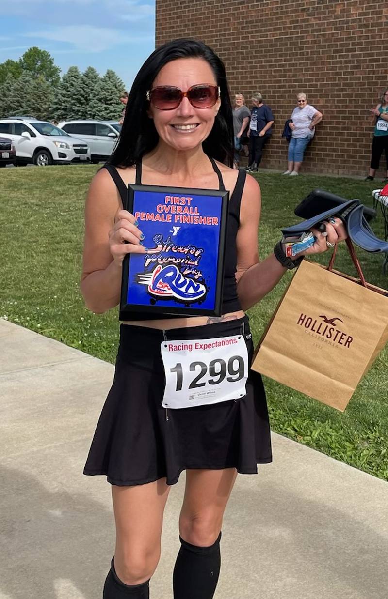 Marseilles’ Christi Wilson was the top female finisher of the 2023 Streator Family YMCA Memorial Day 5K.