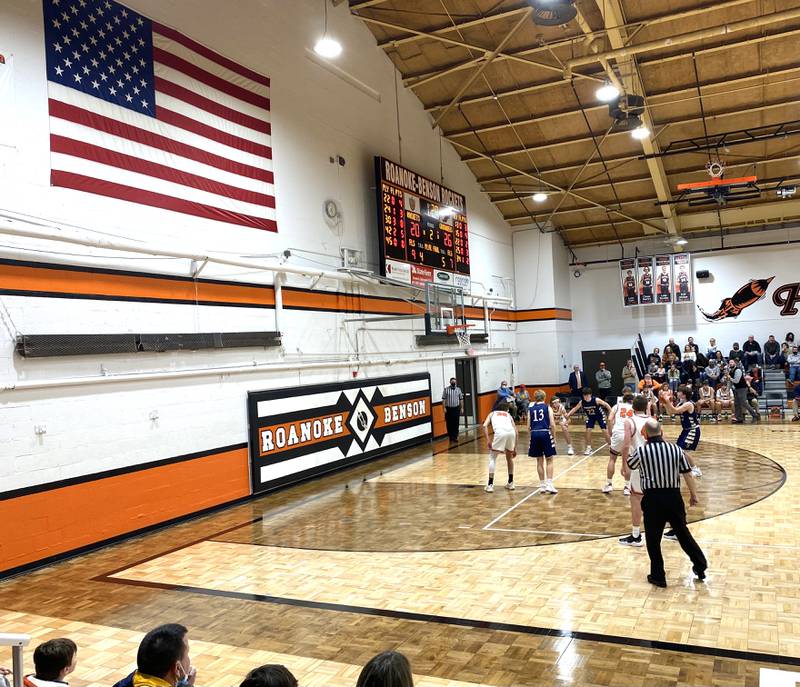 Marquette's Tommy Durdan gets ready to shoot one of the combined 62 free-throws attempts tried Friday, Jan. 7, 2021, during the Crusaders' 58-50 win over host Roanoke-Benson.
