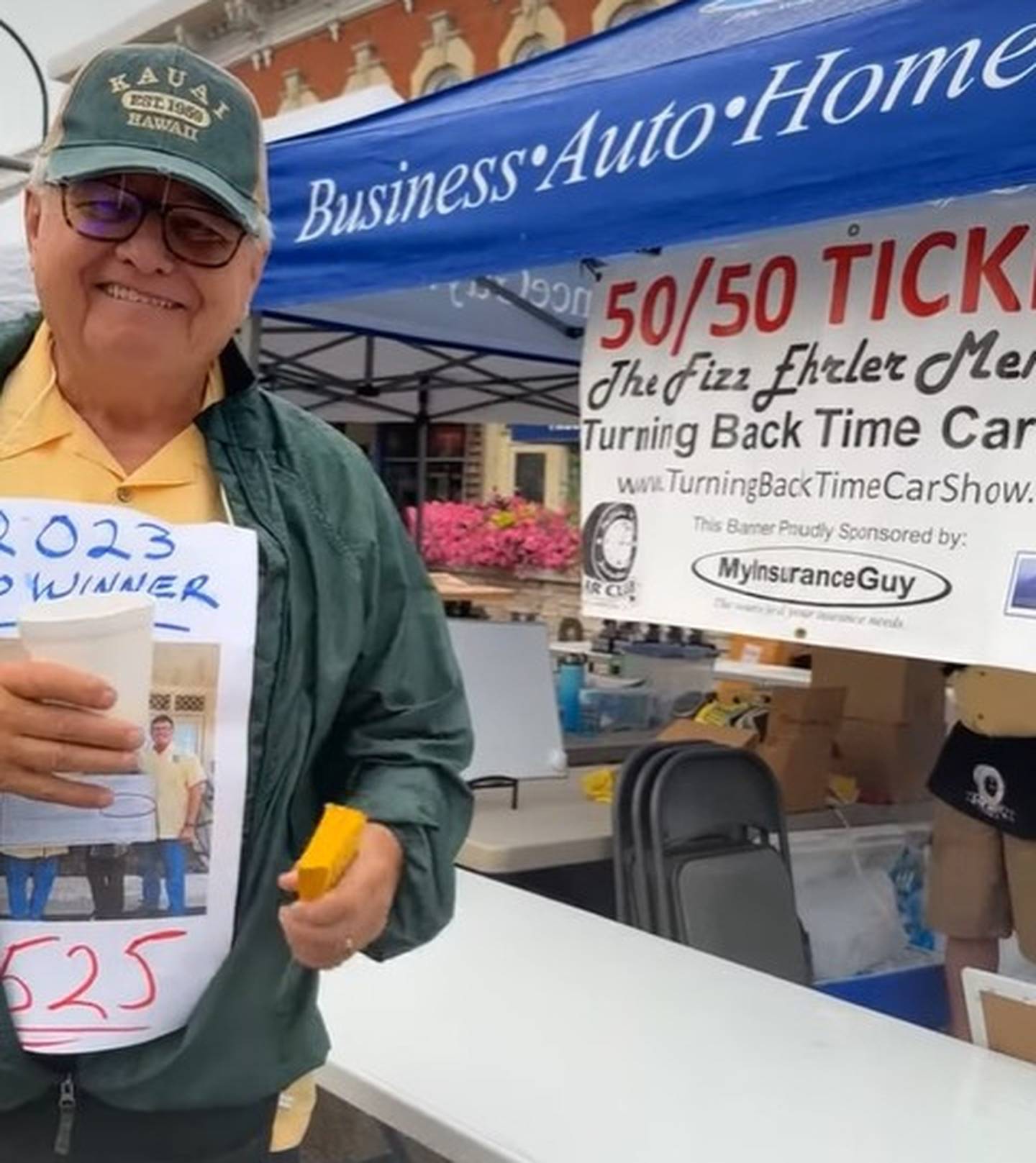 A community group that organizes the Fizz Ehrler Memorial Turning Back Time Car Show is honoring one of its own.
Robert L. “Bob” Brown poses at an undated Fizz Ehrler Memorial Turning Back Time Car Show. Brown helped organize the 50/50 raffle and volunteered yearly for the event, which will return to downtown Sycamore on July 27, 2025.