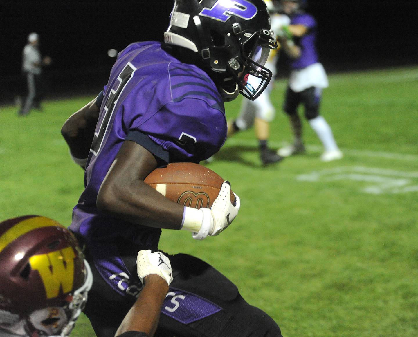 Plano's Thomas Harding (3) breaks the last Westmont tackle to score on a punt return during a varsity football game at Plano High School on Friday, Sept. 9, 2022.