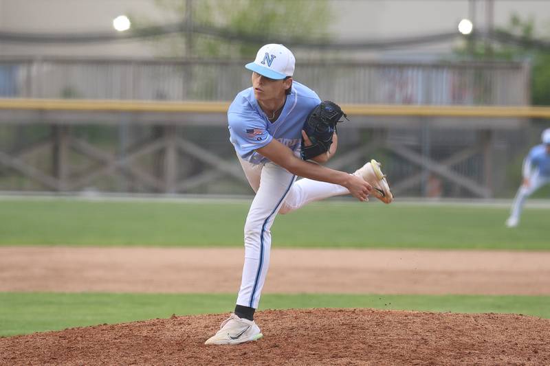 Nazareth’s Christian Drye gets the save in relief against Joliet Catholic on Wednesday, April 29, 2026 in Joliet.