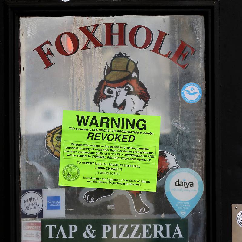 The Fox Hole Tap & Pizzeria in McHenry, on Monday, Jan. 29, 2024. The eatery, which has been closed since mid-December, no longer has a valid health permit from the McHenry County Department of Health.