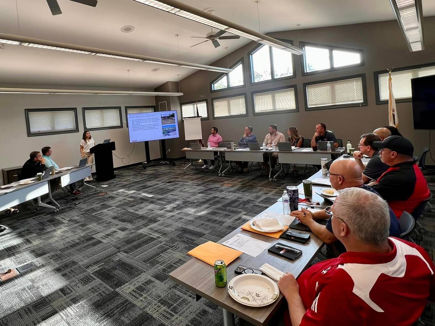 The Yorkville School Board 115 on Aug. 24 listens to a presentation by their hired architectural firm, Studio GC, on how to best optimize space in their facilities, included the recently acquired 100-acre property.