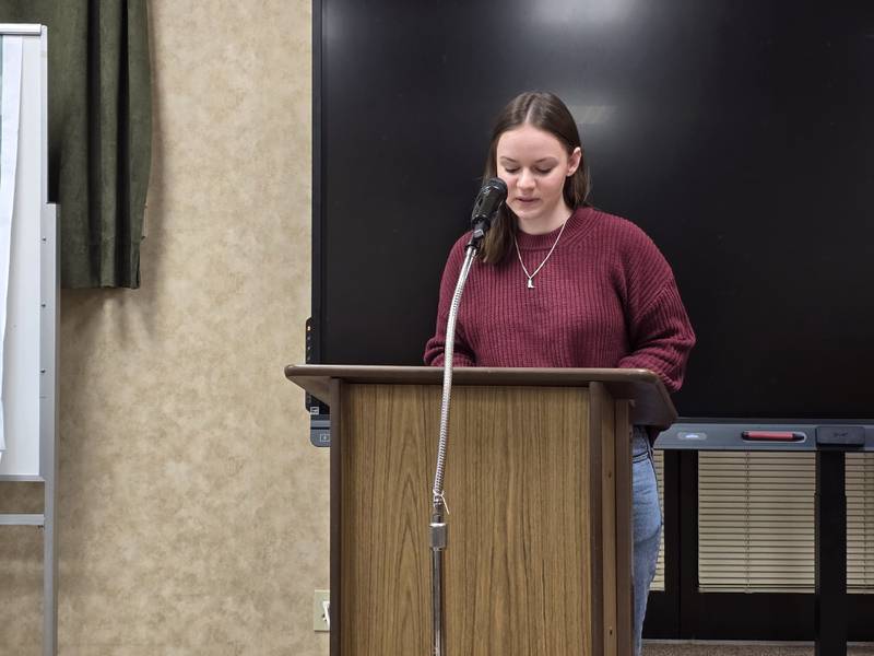 Princeton High School junior Ellen Workman read an essay about the life of Martin Luther King Jr. during the Monday, Jan. 20, 2024, City Council meeting.