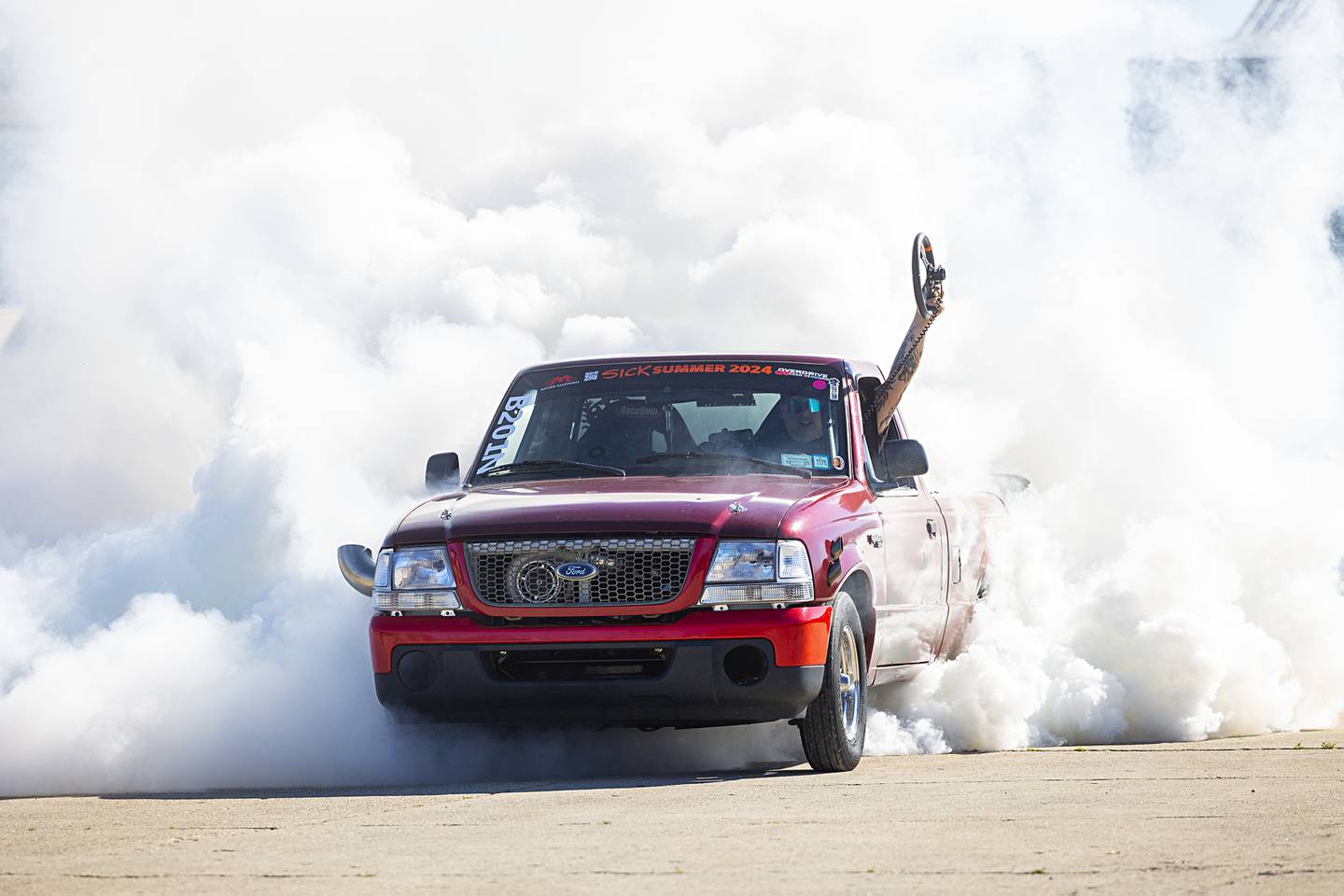 The highlight of the Monday, June 10, 2024 block party in Rock Falls was the burnout competition. Drivers with their high performance rides made a stop over in Rock Falls for a night of fun.